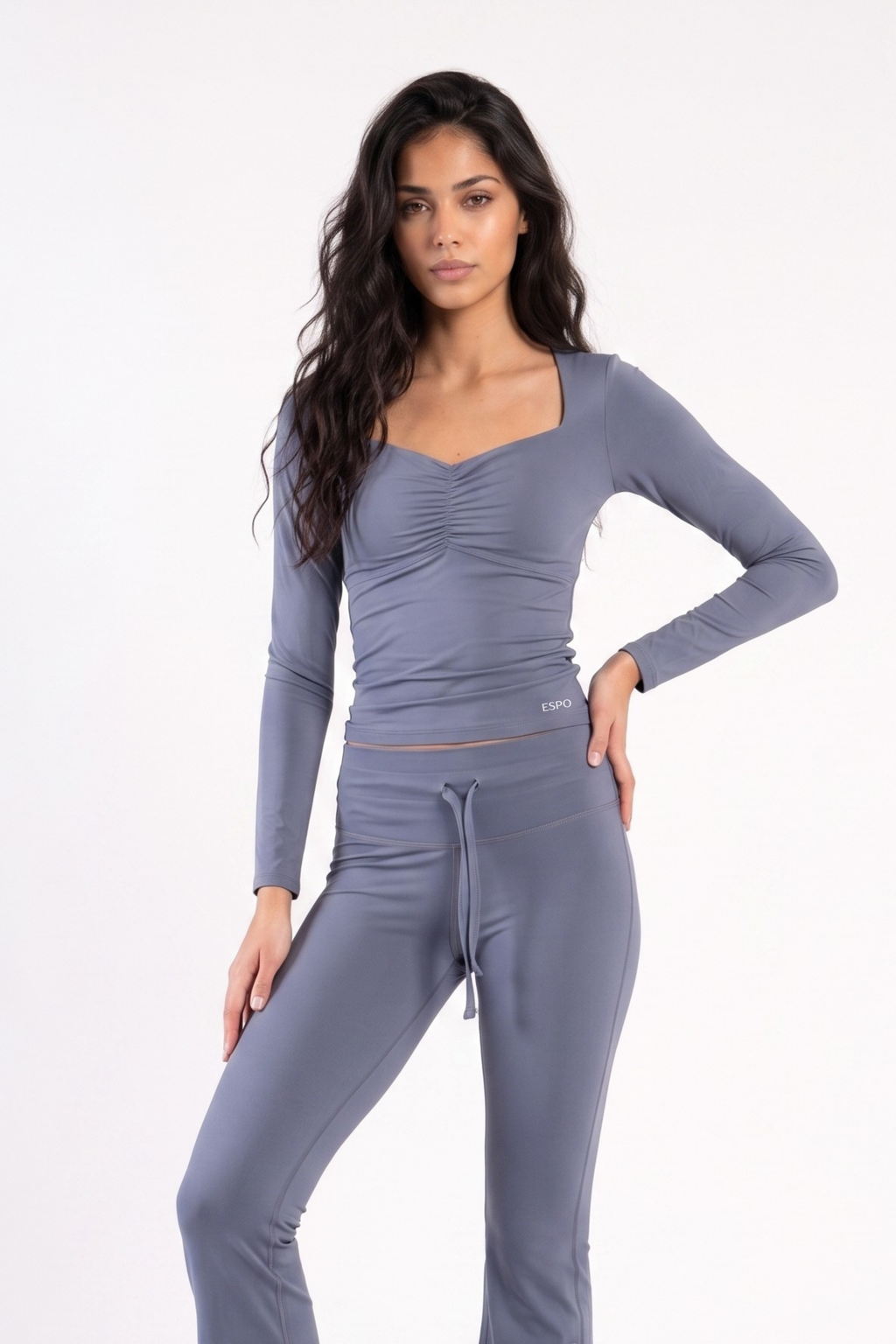 RUCHED LONG SLEEVE TOP