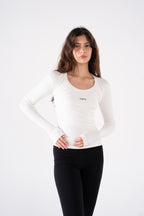 RIBBED WIDE NECK LONG SLEEVE