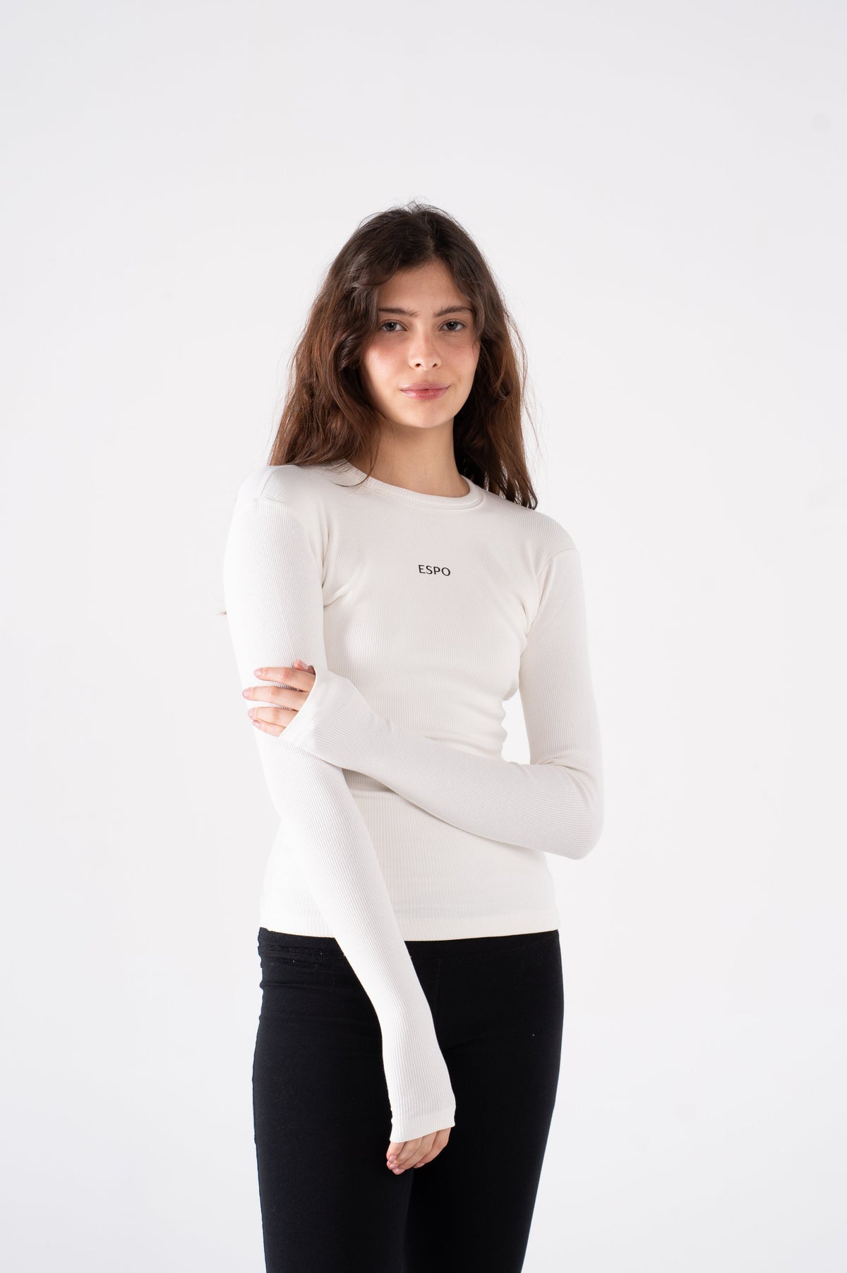 RIBBED ROUND NECK LONG SLEEVE