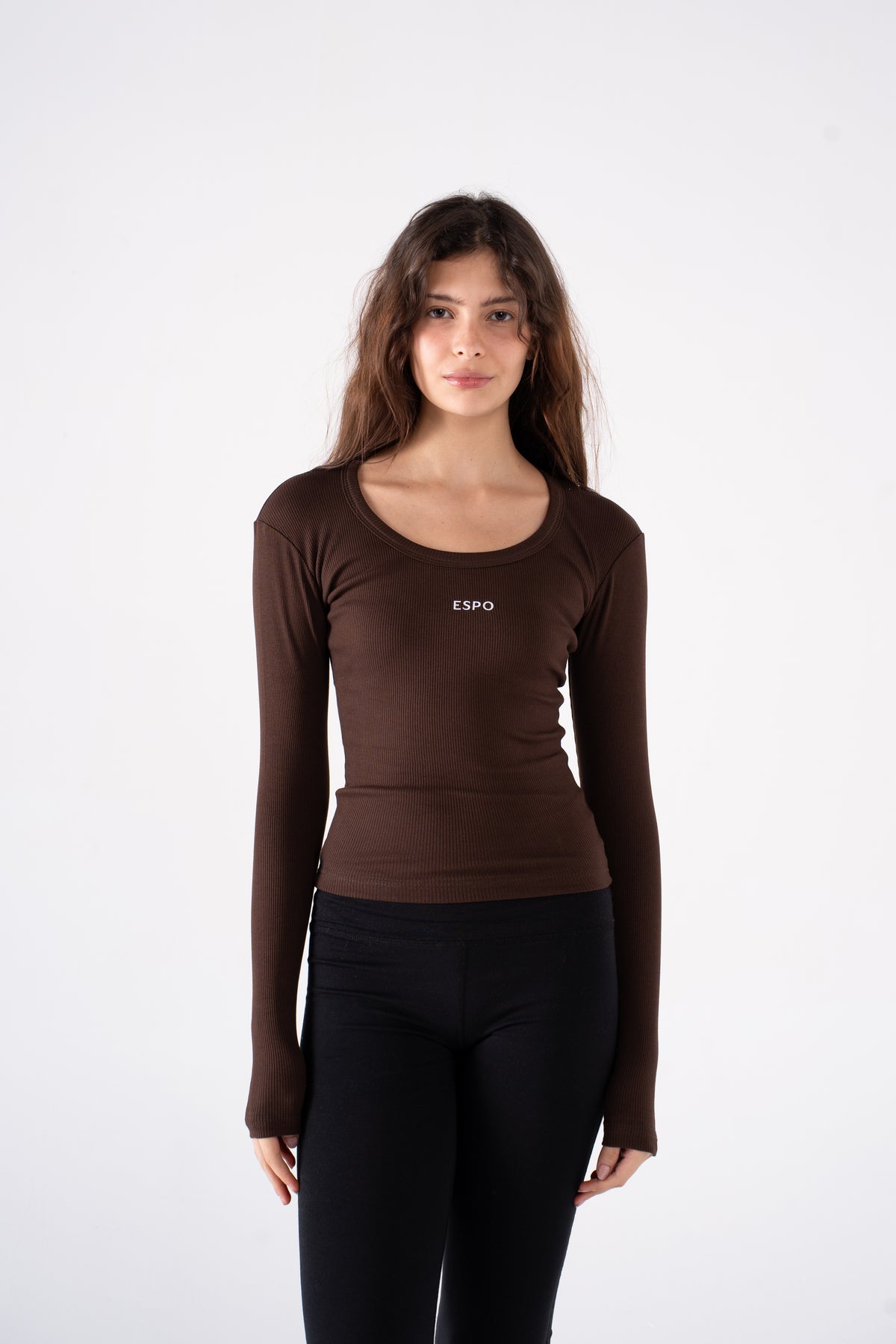 RIBBED WIDE NECK LONG SLEEVE
