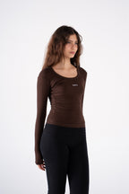 RIBBED WIDE NECK LONG SLEEVE