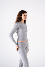 RIBBED ROUND NECK LONG SLEEVE