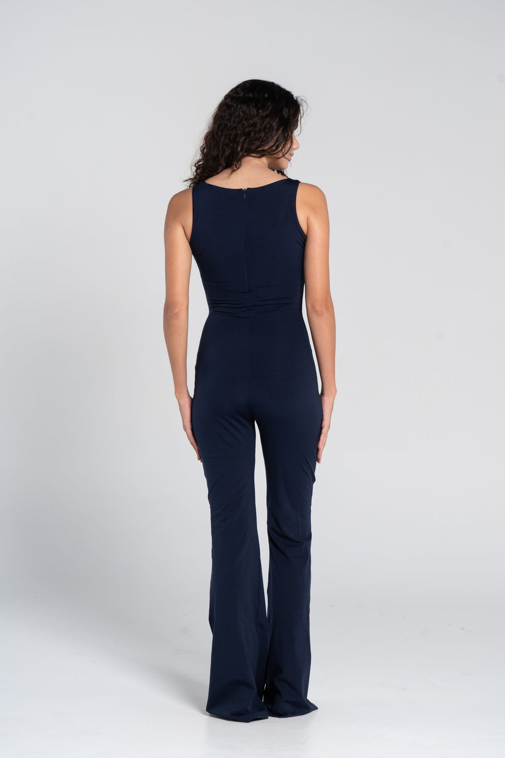 WIDE STRAP FLARED JUMPSUIT