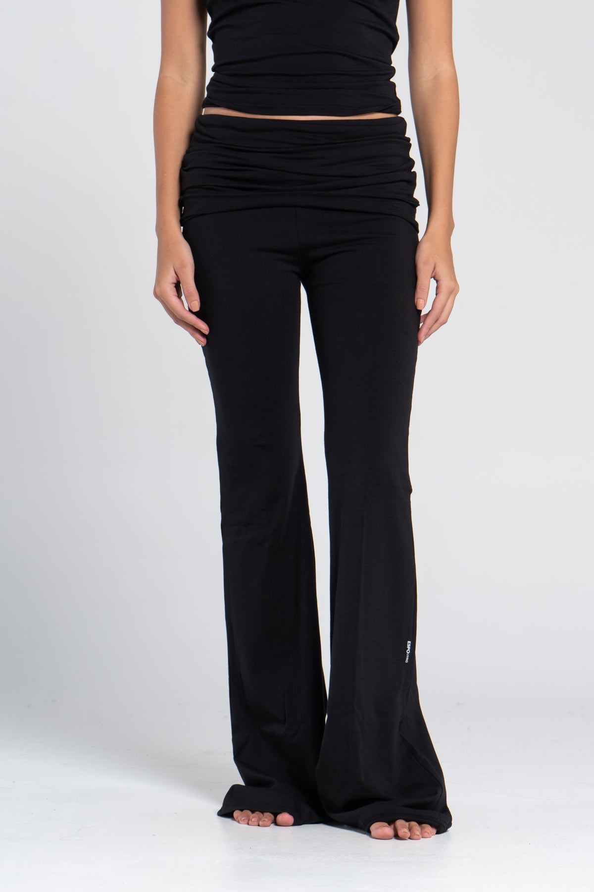 COTTON FOLD OVER YOGA PANTS