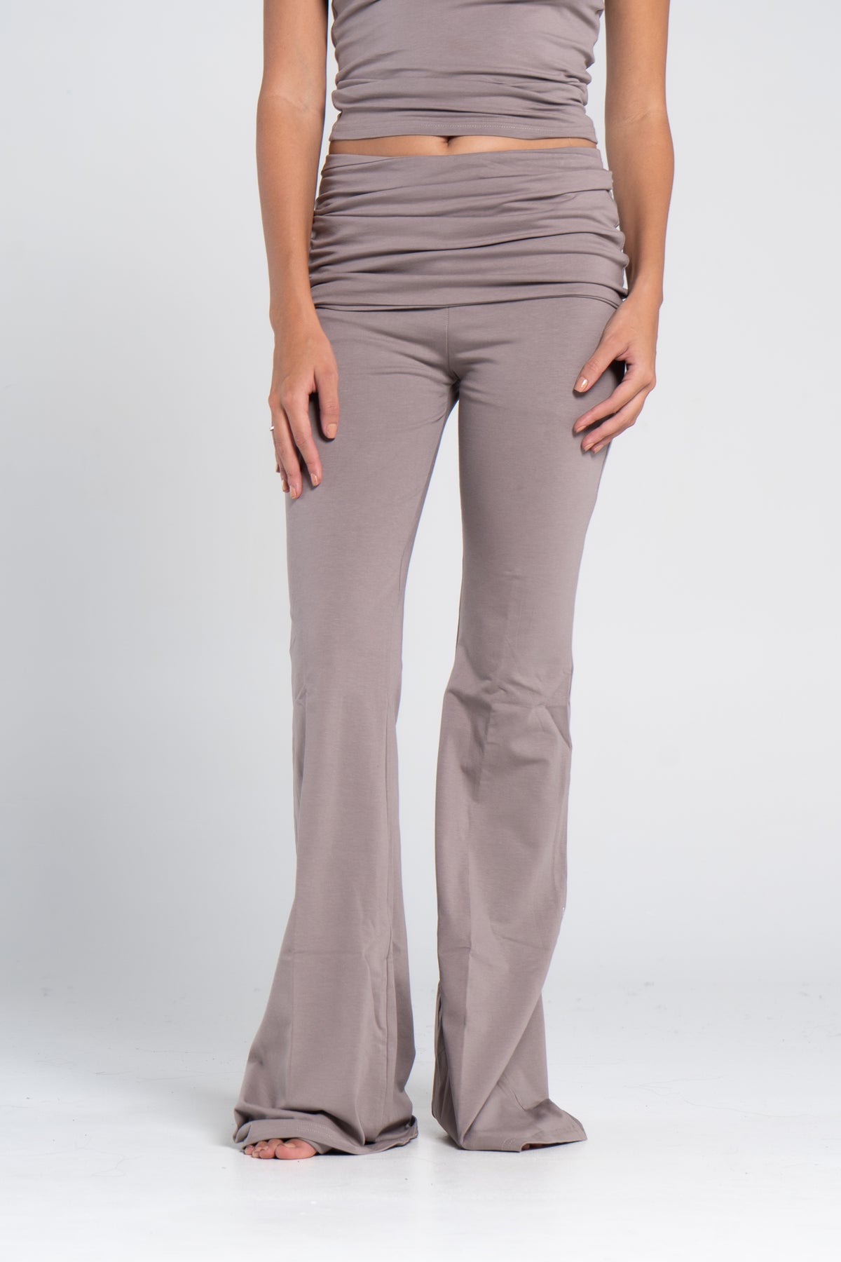 COTTON FOLD OVER YOGA PANTS