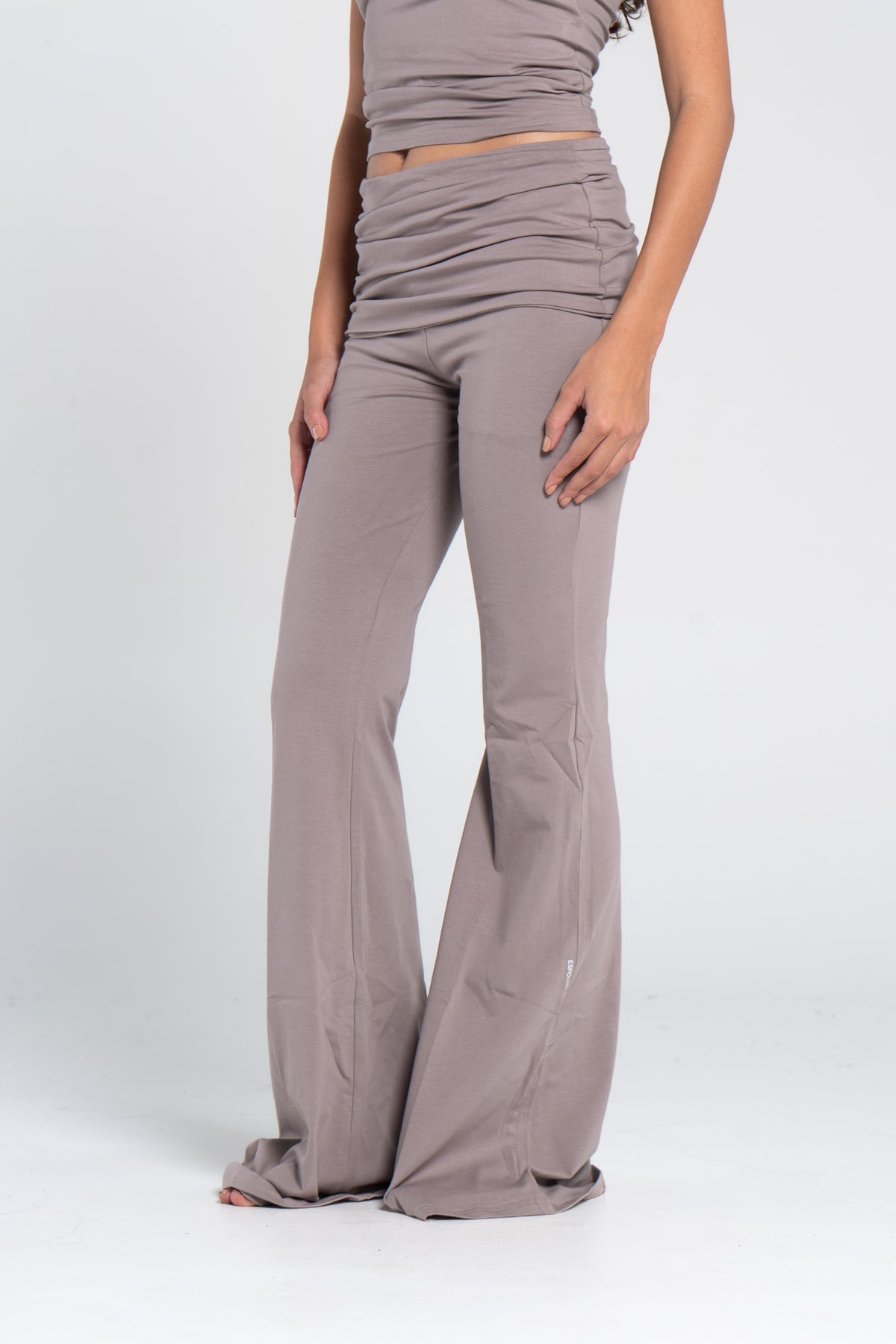 COTTON FOLD OVER YOGA PANTS