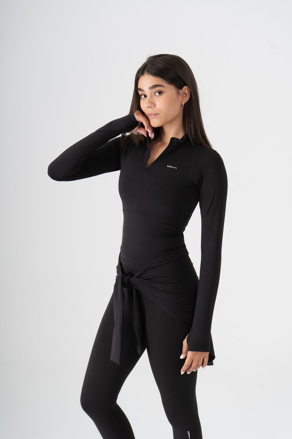 QUARTER ZIP LONG SLEEVE TOP