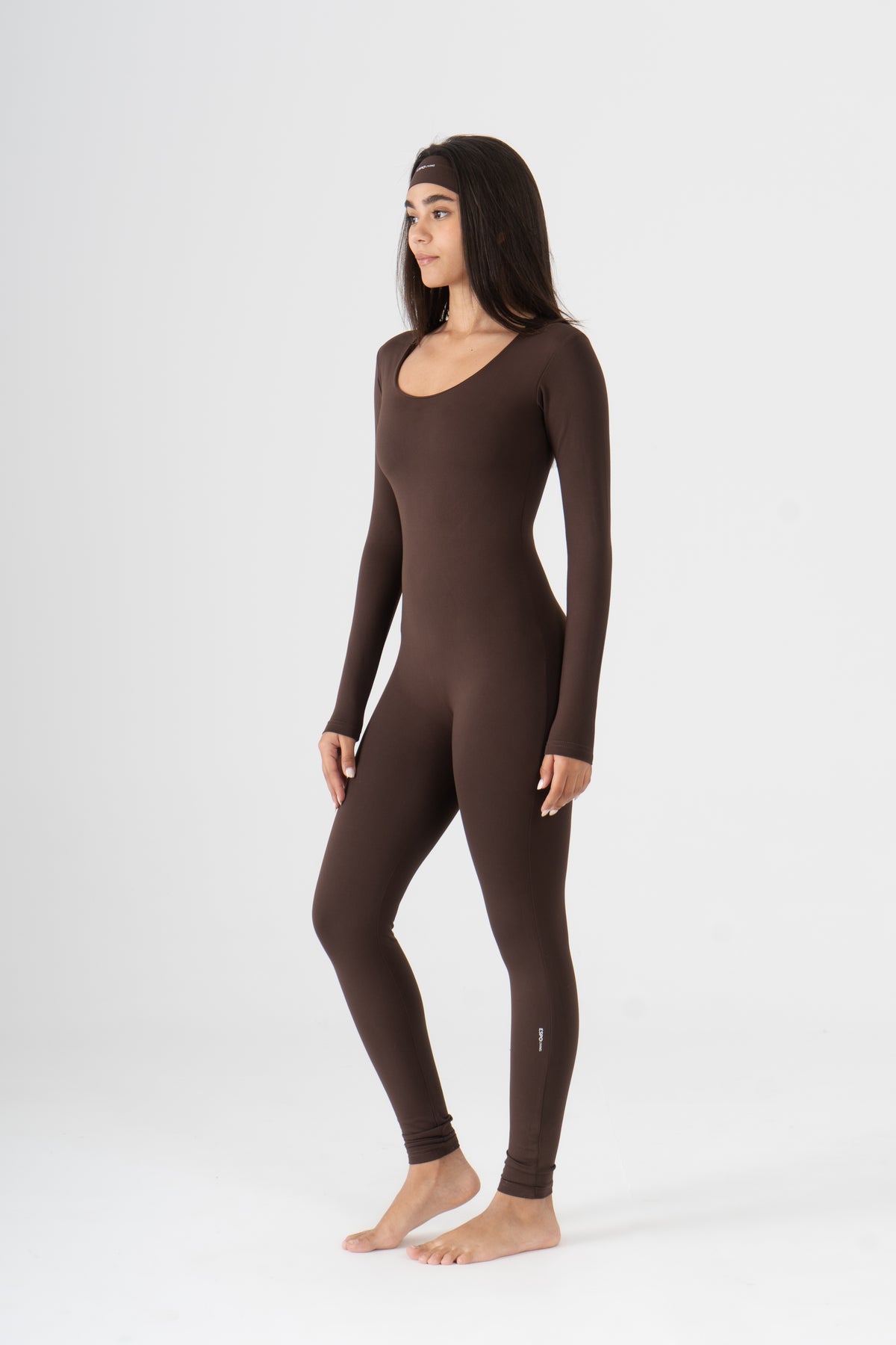 WIDE NECK LONG SLEEVE JUMPSUIT