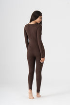WIDE NECK LONG SLEEVE JUMPSUIT