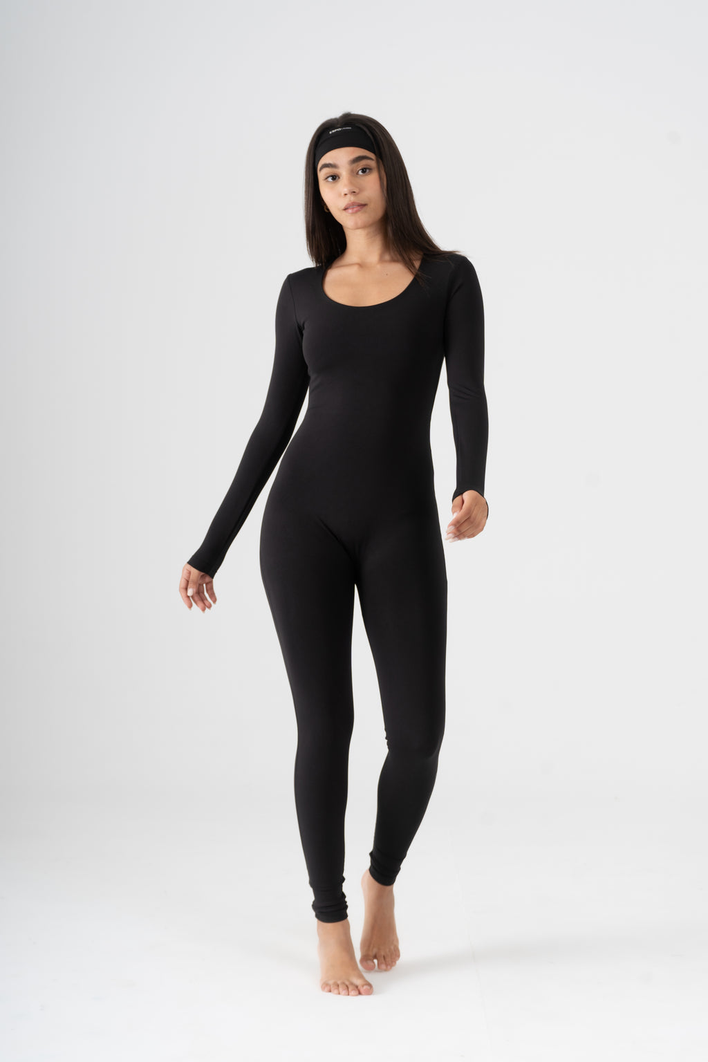 WIDE NECK LONG SLEEVE JUMPSUIT