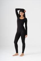 WIDE NECK LONG SLEEVE JUMPSUIT