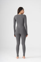 ZIPPER LONG SLEEVE JUMPSUIT