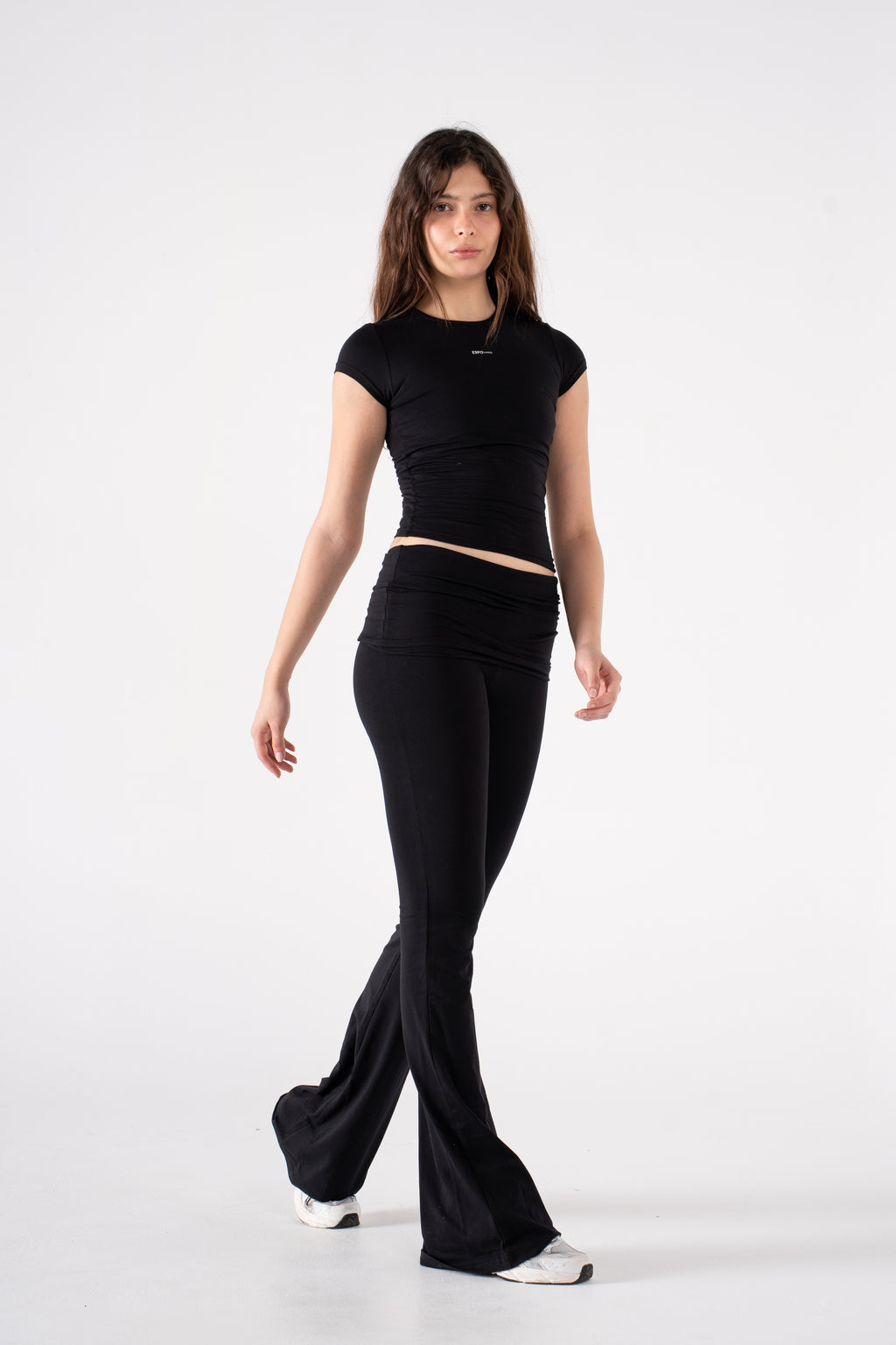 COTTON FOLD OVER YOGA PANTS
