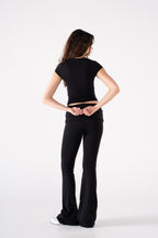 COTTON FOLD OVER YOGA PANTS