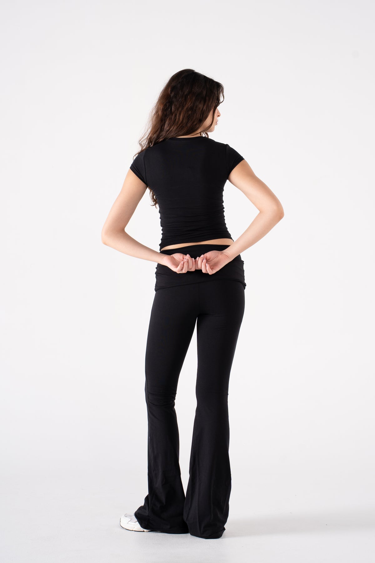 COTTON FOLD OVER YOGA PANTS