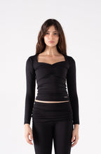 RUCHED LONG SLEEVE TOP