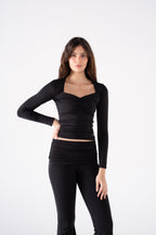 RUCHED LONG SLEEVE TOP