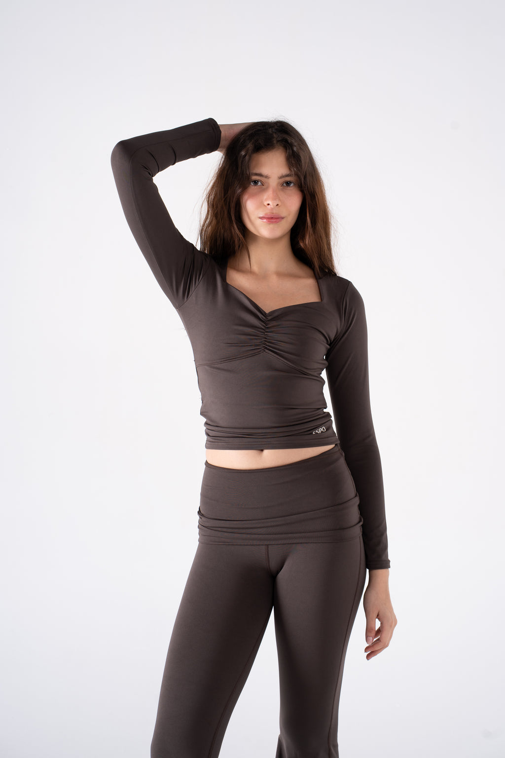 RUCHED LONG SLEEVE TOP