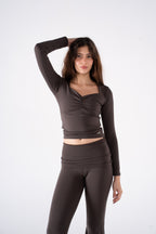 RUCHED LONG SLEEVE TOP