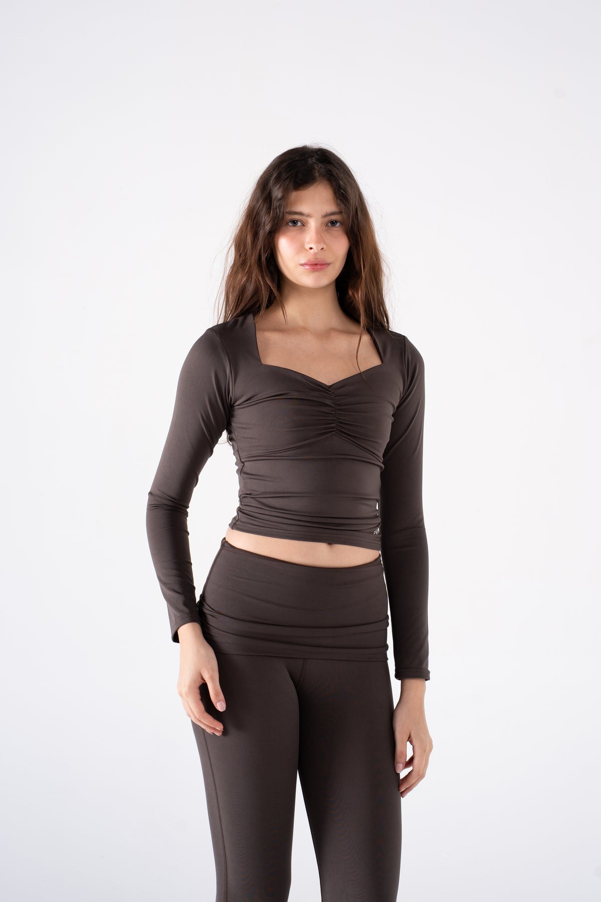 RUCHED LONG SLEEVE TOP