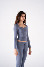 RUCHED LONG SLEEVE TOP